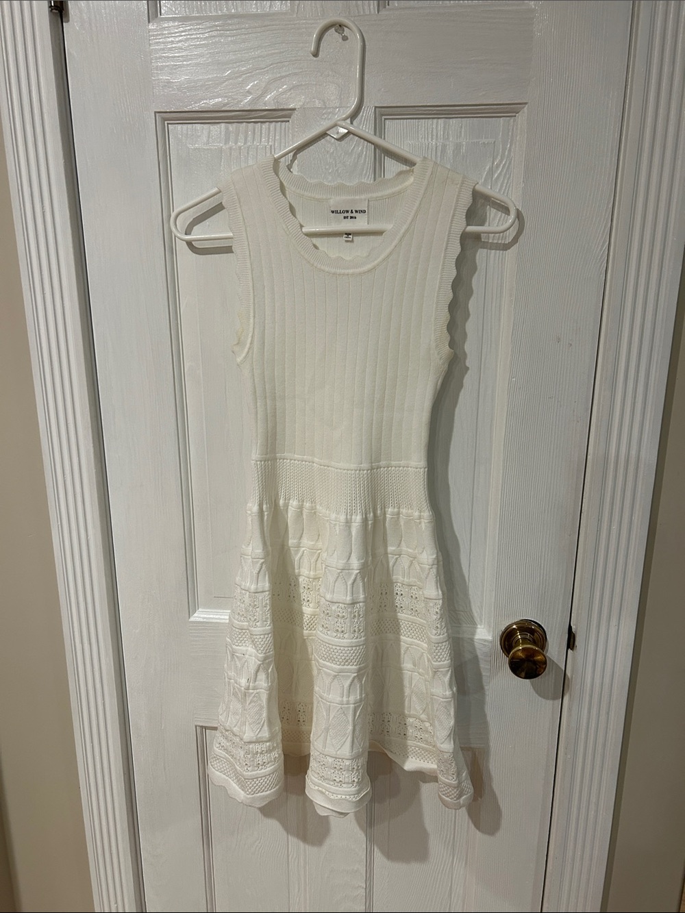 Willow & Wren Cream Knit Midi Dress